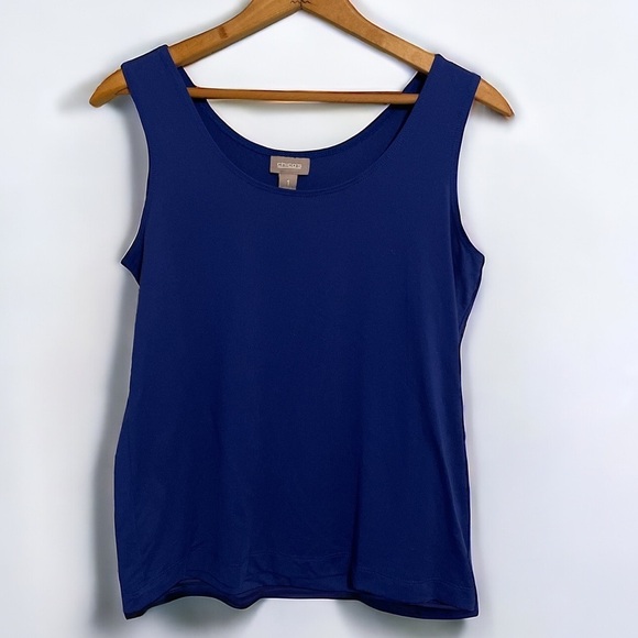 Chico’s Women’s Blue Tank Top Chico’s Size 1 = US Size M - Picture 1 of 6